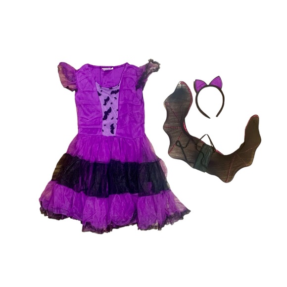 Little girls purple Bat Girl Halloween Costume, size child large (7-9) - Picture 2 of 5